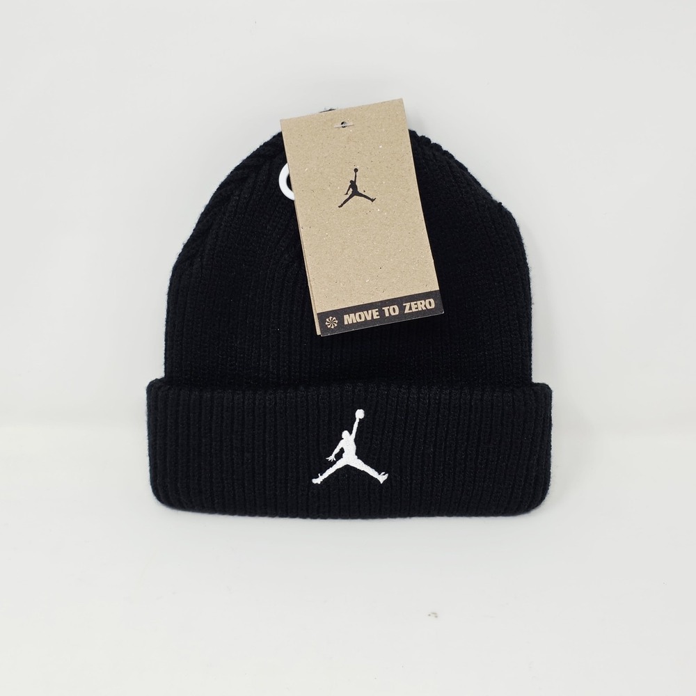 Nike Air Jordan Terra Beanie Jumpman Hat Black White Unisex One‎ Size FZ2055-010